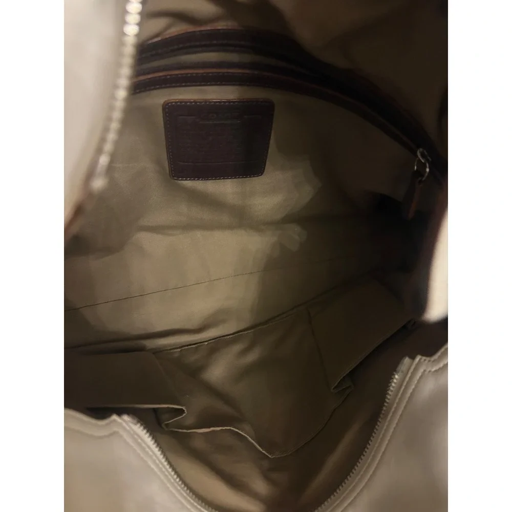 Coach Cargo Pocket Leather Tote Shoulder Bag Cream Cognac Y2K Hangtag